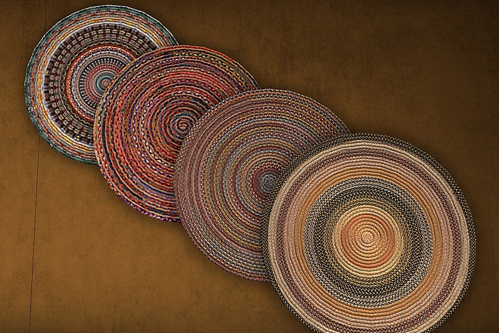 CJ Country Braided  Rug Set 2 Boho