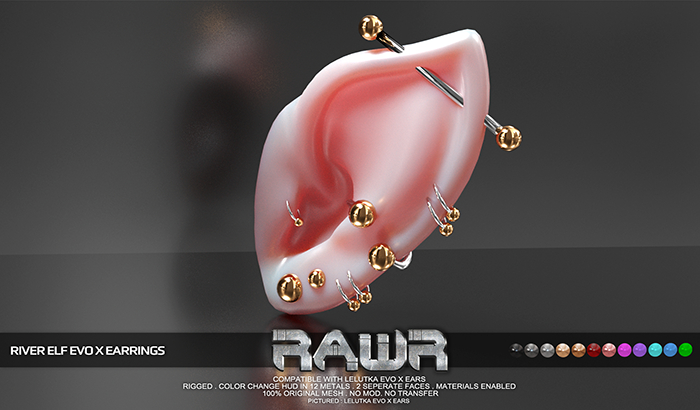 RAWR! River Earrings ELF  EvoX (add me)