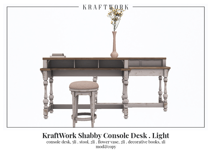 KraftWork Shabby Console Desk . Light (Add Me)