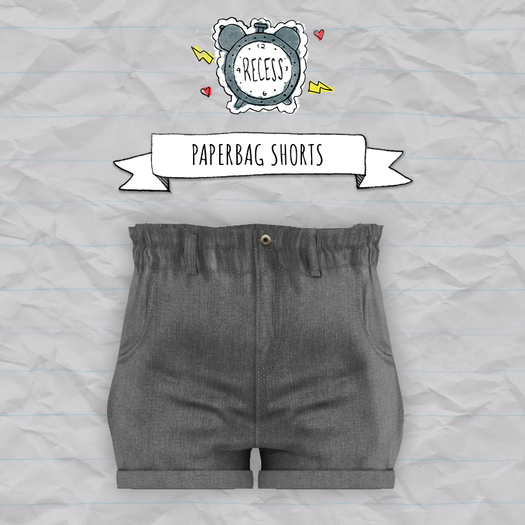 .{Recess}. - Paperbag Shorts [grey]