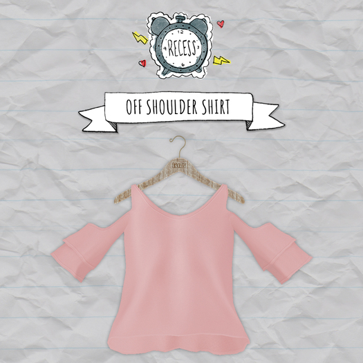 .{Recess}. - Off Shoulder Shirt [pink]