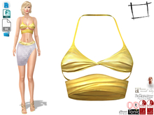Dae Obj FBX For Two Piece Halternet Metalic Yellow Bralet Top Slink, Maitreya, Belleza, Tonic, Legacy
