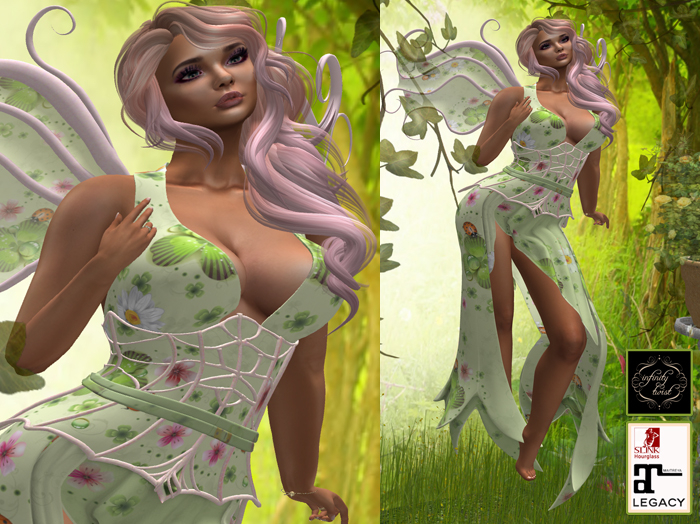 [Infinity Twist] Flutterbug Fae Dress & Wings - Apple Green