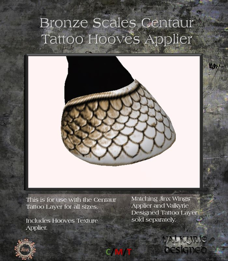 Valkyrie Designed - Bronze Scales Centaur Tattoo Hooves