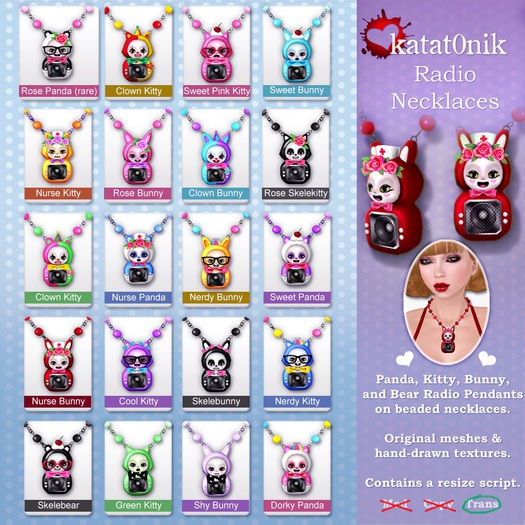 *katat0nik* (rose panda) Radio Necklace RARE