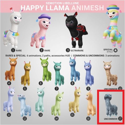 SEmotion Libellune Happy Llama Animesh #17 UNCOMMON
