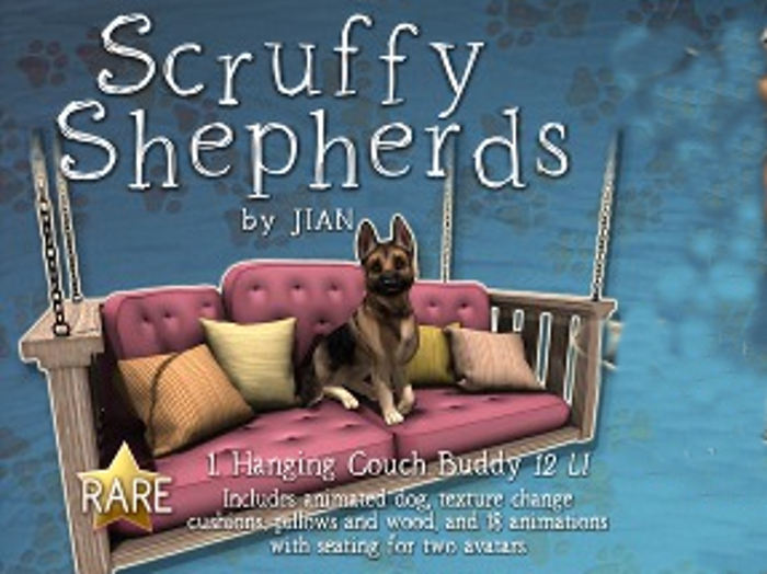 JIAN Scruffy Shepherds 1. Hanging Couch Buddy RARE