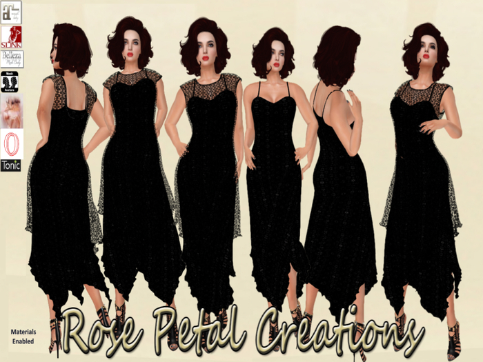RPC FM Crochet French Slip Dress in Black Legacy, Belleza, Slink, Maitreya (Wear to unpack)