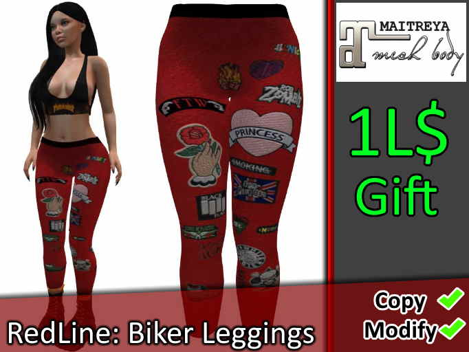 RedLine: Biker Leggings Red