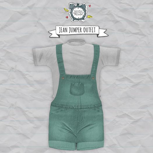 .{Recess}. - Jean Jumper Outfit [mint]