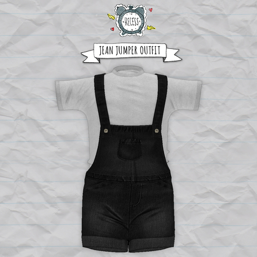 .{Recess}. - Jean Jumper Outfit [black]