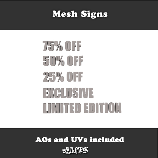 Alive FULLPERM Mesh Signs for Events