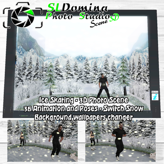 PHOTO TOOLS - SLDomina Photo Scene 3D - Ice Skating Scene 36 Skating Poses & Animation for photographers - Snow menu