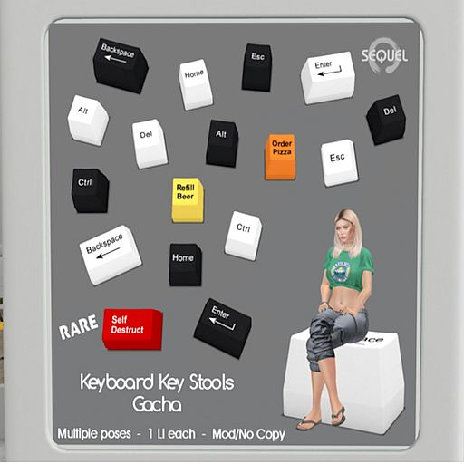 Sequel - Keyboard Key Stool - Back