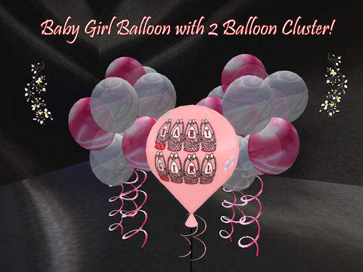 Baby Girl Balloon with 2 Balloon Clusters