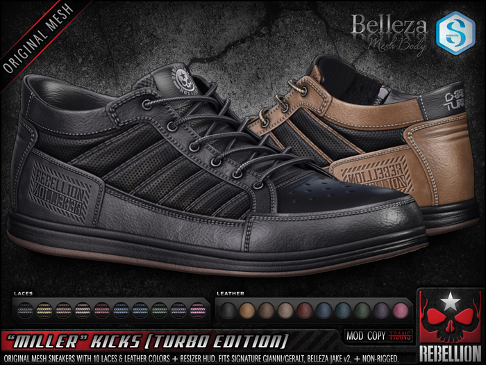 = REBELLION = "MILLER" KICKS - TURBO EDITION (Signature Gianni - Geralt, Belleza Jake)