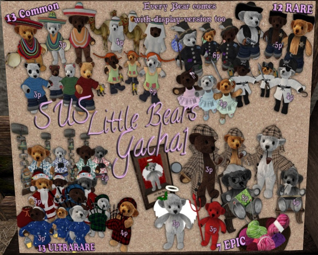 SUS Little Bears Gatcha1 RARE 6
