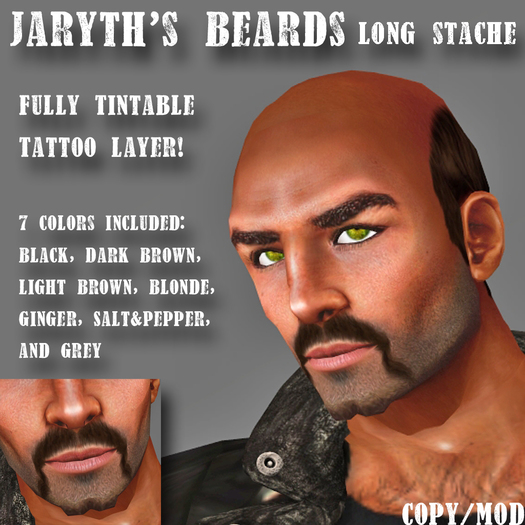 Tattoo Beard - Long Stache