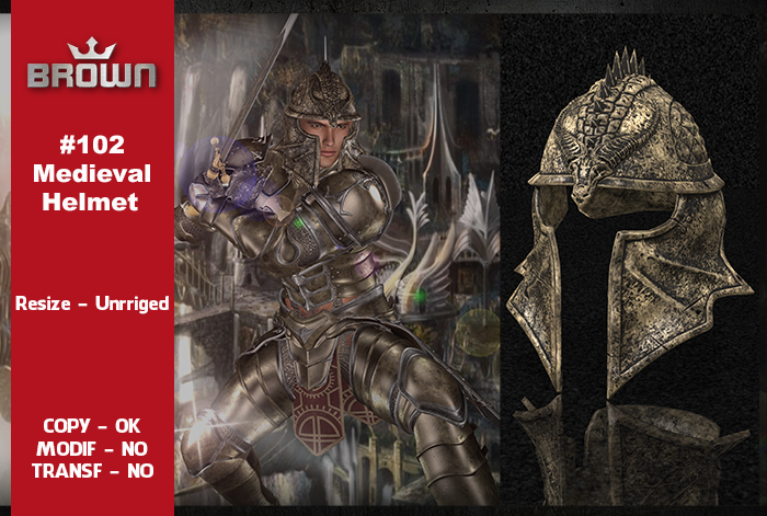 102 Medieval Helmet GOLD