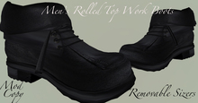 Mens Work Boot Rolled Top Black Sizers