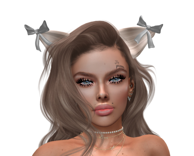 GG LC-White Bow  Neko Ears platinum plus