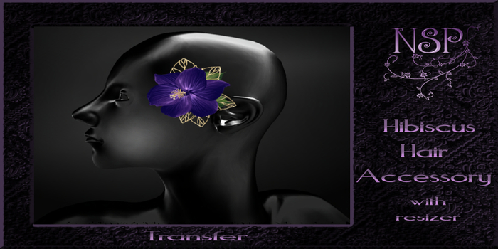 NSP Hibiscus Hair Accessory (Gold-Violet) boxed
