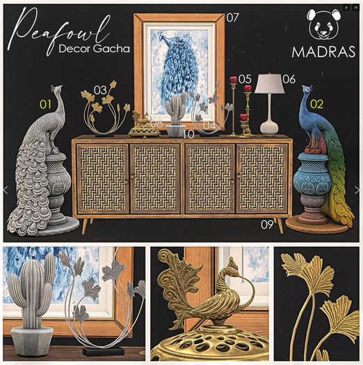 08 MADRAS Swan Dome Decor (2LI)