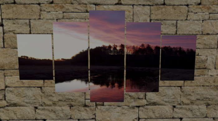 Art Panel 5 Canvas Picture - Lilac Sunset Resizable