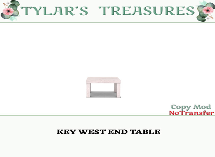 .:TT:.  KEY WEST END TABLE v2  add me