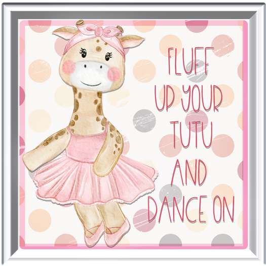 Callipepper Sq -Girl Giraffe Fluff your tutu