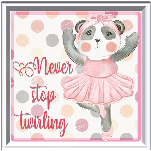 Callipepper Sq -Girl Panda Never stop twirling