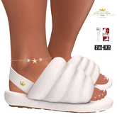 Queen Puff Terrycloth Puffy Slippers WHITE For Maitreya Slink & Kupra (Boxed)