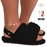 Queen Puff Terrycloth Puffy Slippers BLACK For Maitreya Slink & Kupra (Boxed)