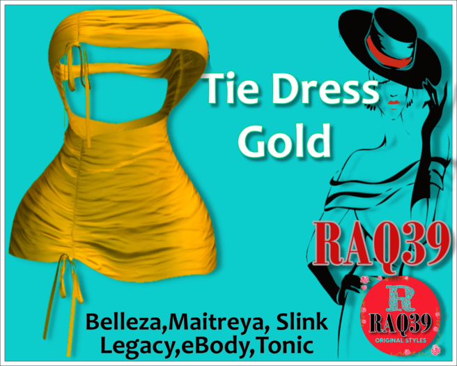 [R39] Tie Dress Gold