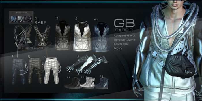 GB Cyber catharsis Gacha FULL SET GIANNI Black/White/Blue