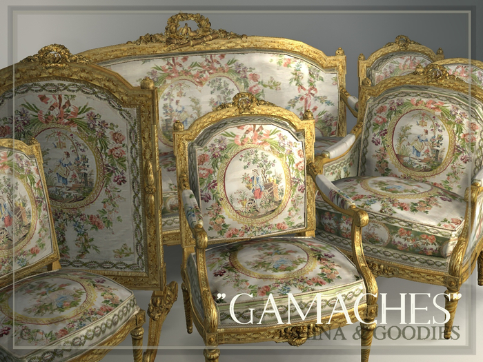 "Gamaches" Floral Salon Set