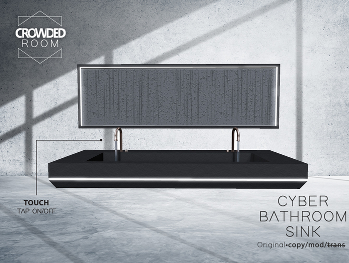 Crowded Room - Cyber Bathroom Sink & Mirror