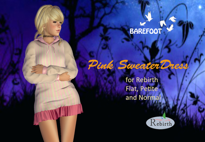 Pink SweaterDress for Rebirth - 2 textures