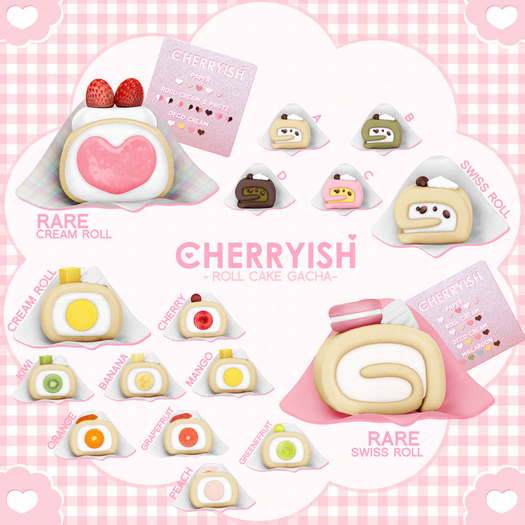 ::CHERRYISH:: Roll Cake Gacha - Cream Roll - Mango