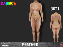 LOLLY's BOM things... [tattoo] RAINBOW feather (SET1)