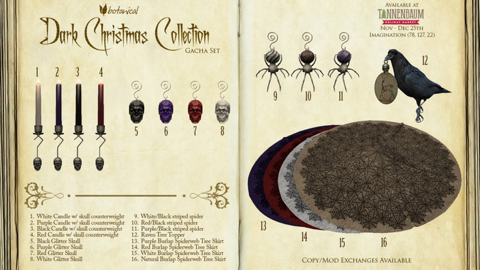 Botanical - Red Glitter Skull - [Tannenbaum]