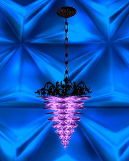 Gothic Purple Glass Hanging Lamp 1 / boxed