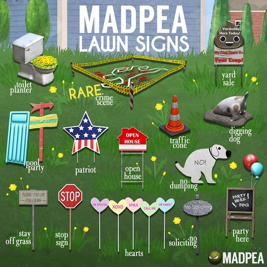 MadPea Lawn Signs - Party Here