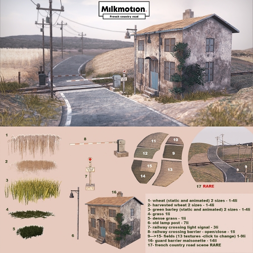 (Milk Motion) French country road - old lamp post