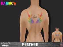 LOLLY's BOM things... [tattoo]  RAINBOW feather (back)