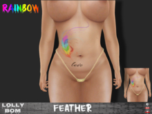 LOLLY's BOM things... [tattoo]  RAINBOW feather (belly)