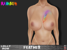 LOLLY's BOM things... [tattoo]  RAINBOW feather (chest)