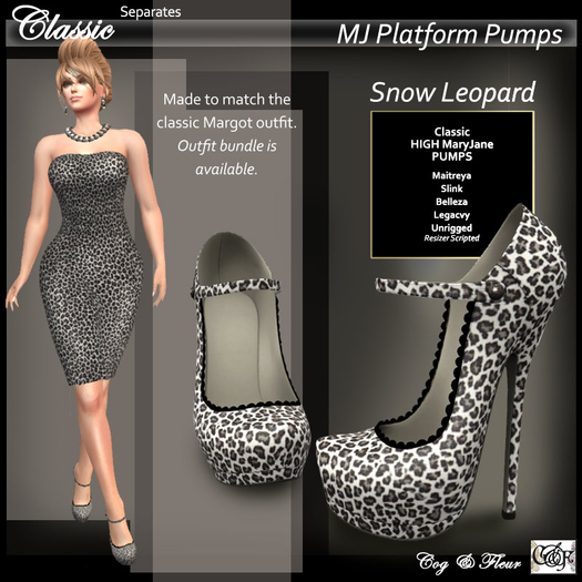 C&F Margot Platform MaryJanes - Snow Leopard - Legacy, Belleza, Maitreya, Slink