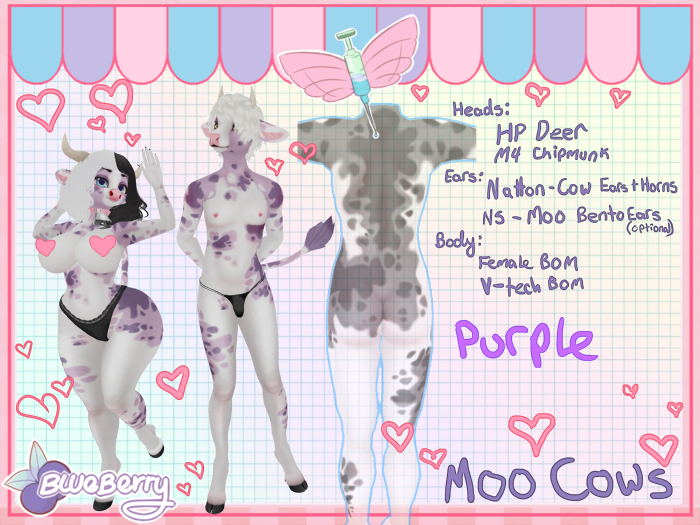 Blueberry - Cow - Purple