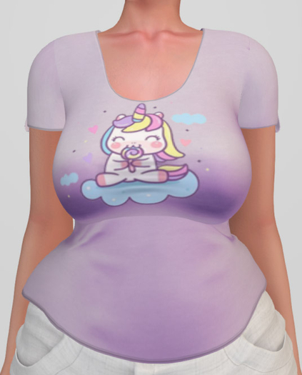 ~Bun in the Oven~ Unicorn Lollipop Lavender Tee[ADD OR REZ]